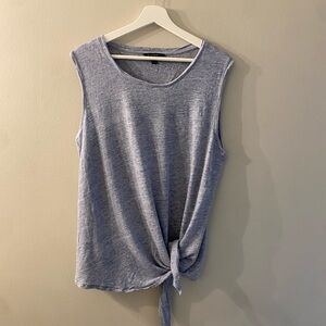 Banana Republic Gray Tie-Front Muscle Tee